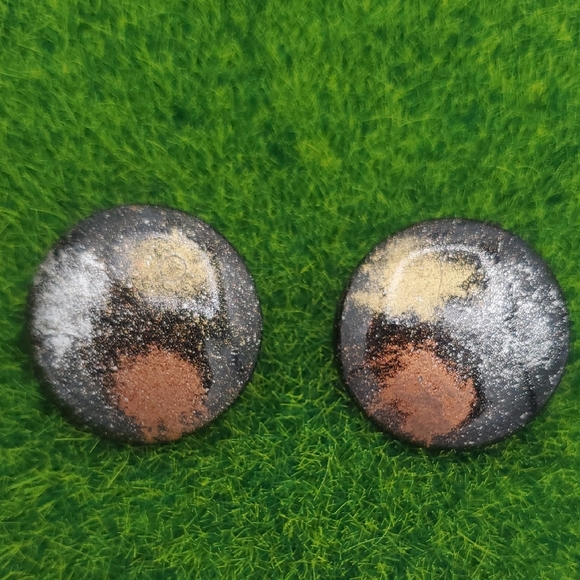 Stardust Galaxy Disc Earrings Vintage E1016 - Picture 1 of 3